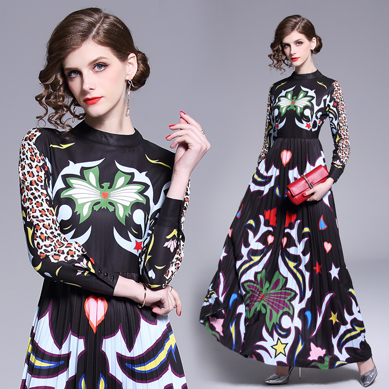 new runway women's paisley printed empire waist maxi dress fashion color collision patchwork office lady slim party evening dresses, Black;gray
new runway women's paisley printed empire waist maxi dress fashion color collision patchwork office lady slim party evening dresses, Black;gray