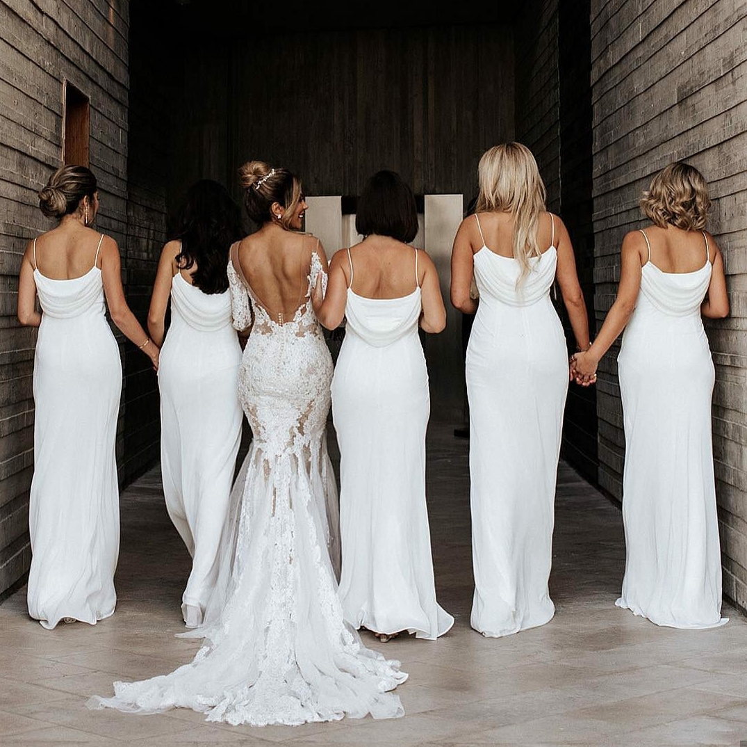 Elegant Long Bridesmaid Dresses Spaghetti Straps 2019 Ruffle Mermaid Formal Evening Gowns Cheap Prom Dresses Custom Made