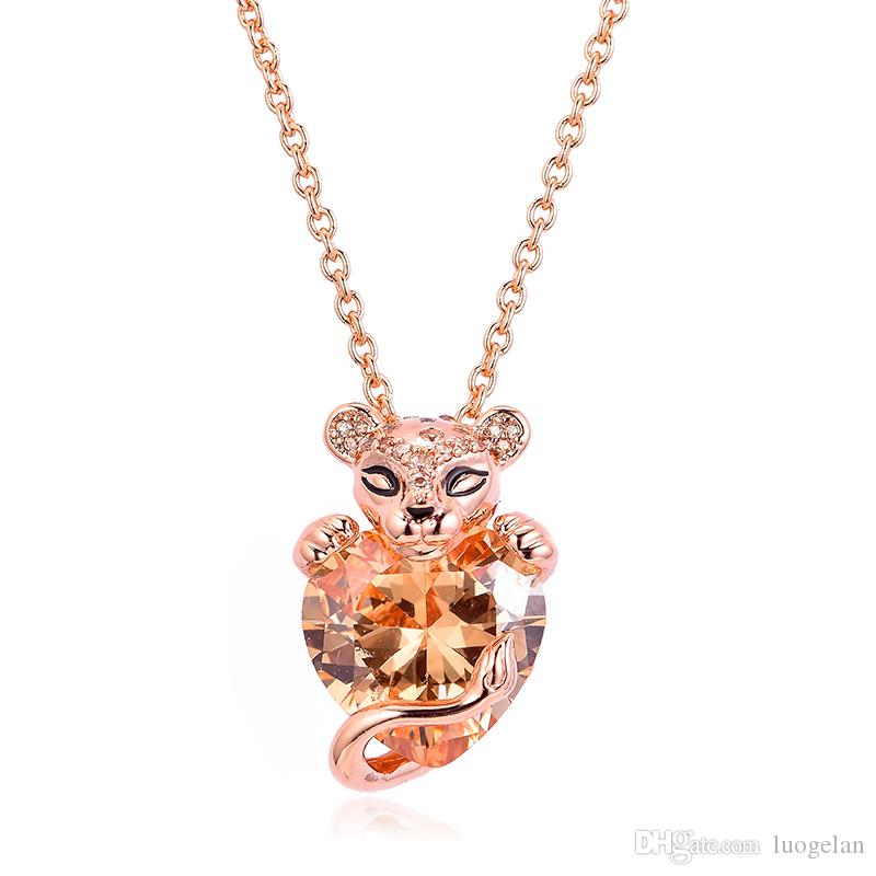 2019 New Arrival Lion Princess Heart Chain Pendants Necklaces 925 Sterling Silver Necklace Fashion Pendant Fits for Women Jewelry Making