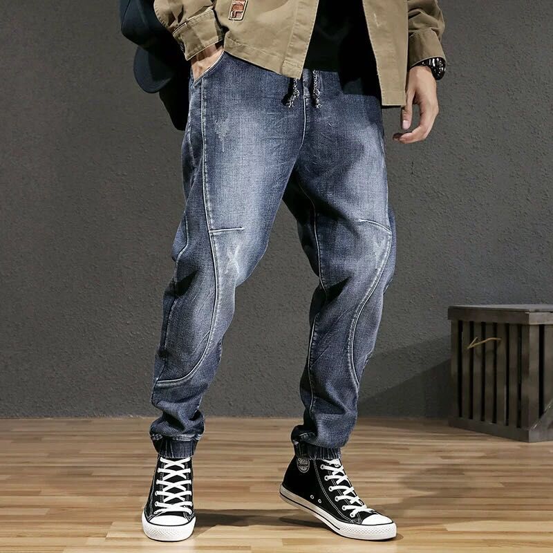 Men's Harlem Pants Black Jeans Men's loose tide Autumn winter bound trousers Day large size water wash long trousers, Blue
Men's Harlem Pants Black Jeans Men's loose tide Autumn winter bound trousers Day large size water wash long trousers, Blue