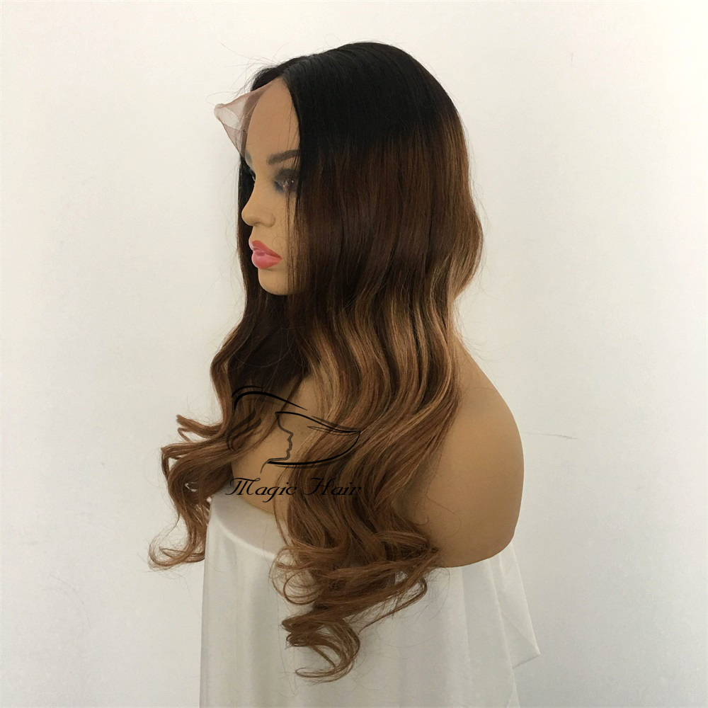 360 full lace human hair wigs Pre Plucked Brazilian Remy Hair ombre color T 1B/4 /30b natural wave human hair Wigs
