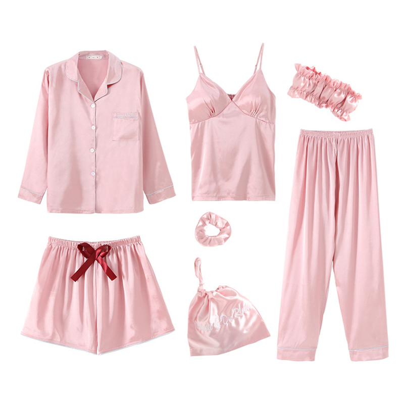 7 Pieces Pyjama Set 2020 Women Sexy Sleepwear Spring Summer Pajamas Sets Sleep Silk Pijamas Suits Nightwear Home Lounge Clothes, Photo color
7 Pieces Pyjama Set 2020 Women Sexy Sleepwear Spring Summer Pajamas Sets Sleep Silk Pijamas Suits Nightwear Home Lounge Clothes, Photo color