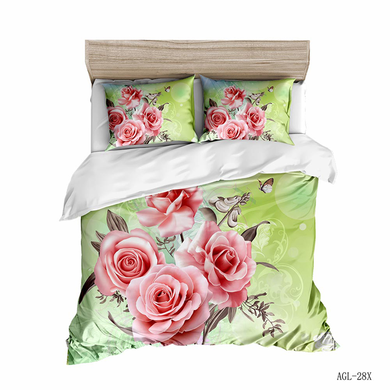 3D Rose Bedding Set Duvet Cover Floral Print Bed Linen Bedding Cover Comforter Sets Bedclothes Bed Set(no Sheet)