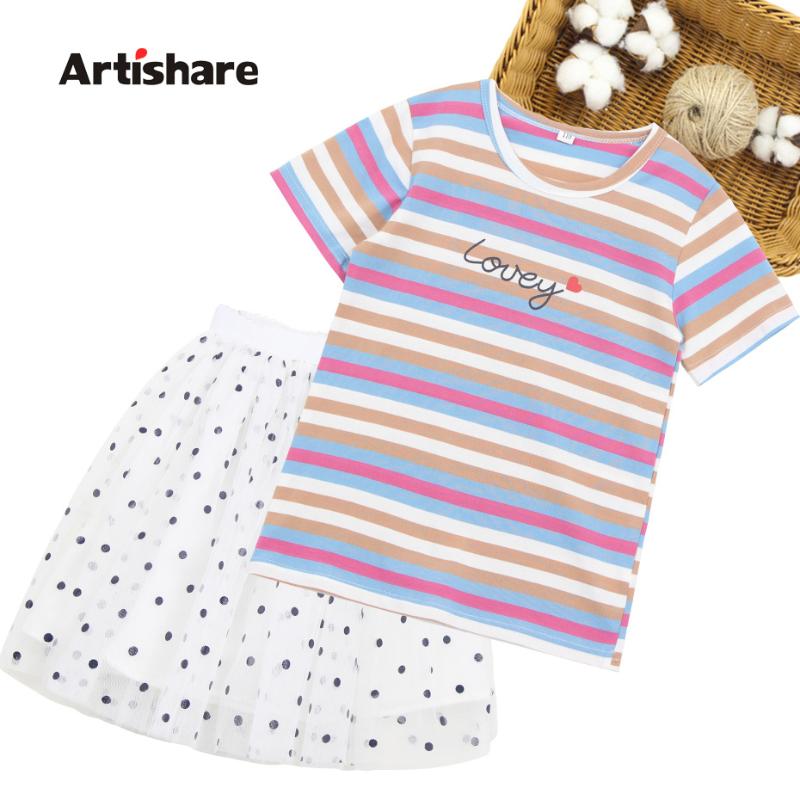 Girls Summer Clothes Striped Pattern Girls Outfits Tshirt + Mesh Skirt Children Clothes Girl Teenage Kid, As picture
Girls Summer Clothes Striped Pattern Girls Outfits Tshirt + Mesh Skirt Children Clothes Girl Teenage Kid, As picture