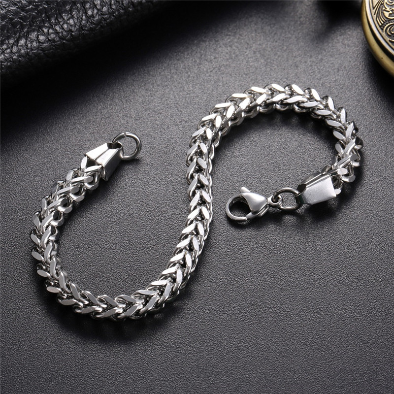 Vecalon Hiphop 316L Stainless Steel Bracelet for men 20cm Huge Heavy Silver color bracelets Punk Rock Jewerly Width select