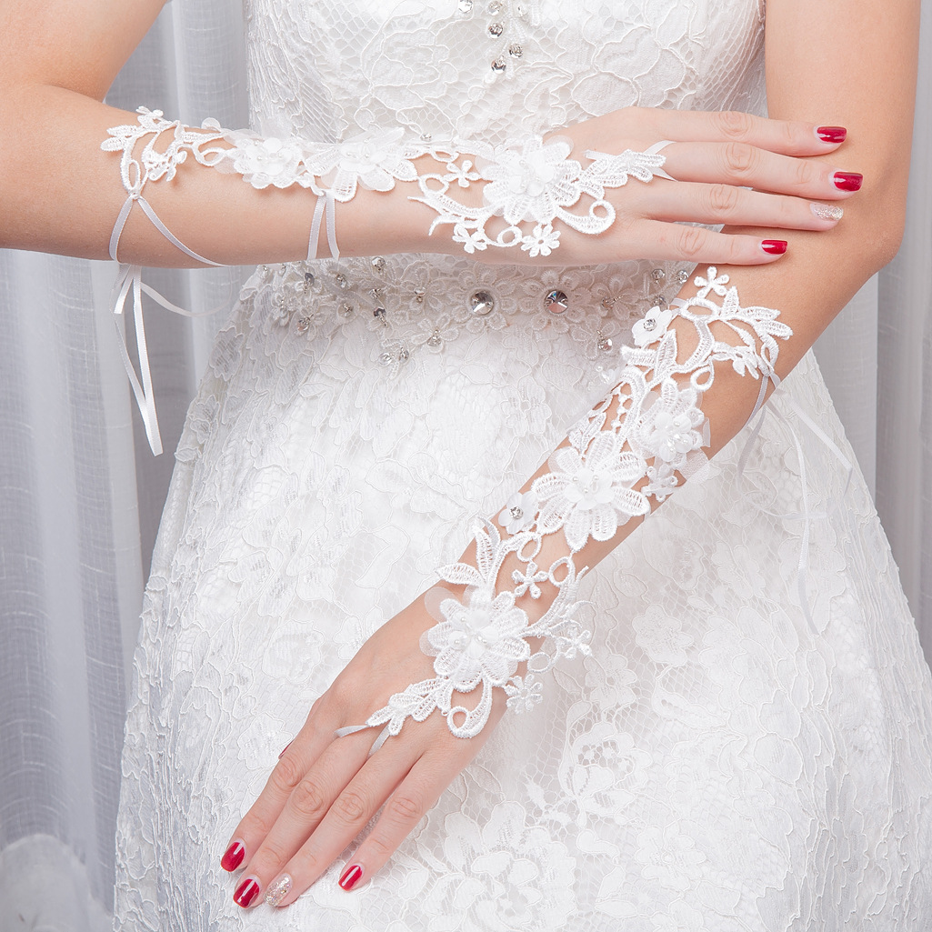 Long Lace Sheer Bridal Gloves With Beaded Sexy Fingerless French Lace Wedding Accessories Elbow Length Women Wedding Party Bridal Gloves B17, White
Long Lace Sheer Bridal Gloves With Beaded Sexy Fingerless French Lace Wedding Accessories Elbow Length Women Wedding Party Bridal Gloves B17, White