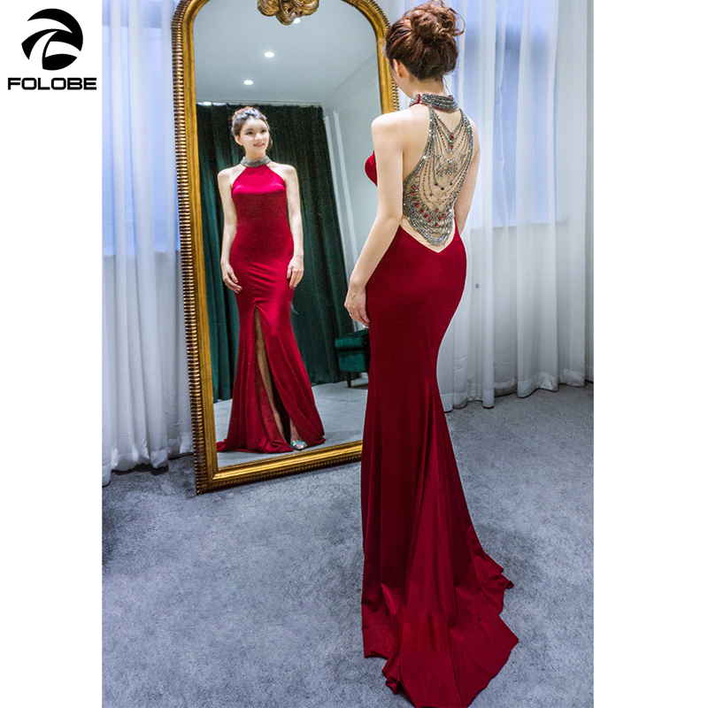 2020 Spring Burgundy Navy Evening Dresses High Neck Back Sheer Crystal Beads Vestidos Elegantes Split Formal Party Dress, Black
2020 Spring Burgundy Navy Evening Dresses High Neck Back Sheer Crystal Beads Vestidos Elegantes Split Formal Party Dress, Black