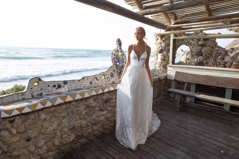 limor rosen bohemia wedding dresses spaghetti lace applique sweep train bridal gowns plus size beach boho wedding dress robe de marie