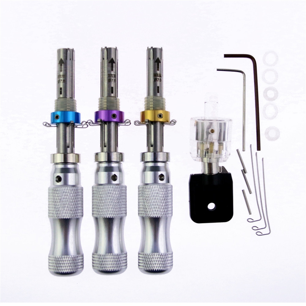 Top Quality 3PCS/SET HUK 7 Pin Lengthened Open Tubular Lock Pick Tools (7.0mm & 7.5mm & 7.8mm) + 1pcs Tubular Practice Lock for LOCKSMITH
Top Quality 3PCS/SET HUK 7 Pin Lengthened Open Tubular Lock Pick Tools (7.0mm & 7.5mm & 7.8mm) + 1pcs Tubular Practice Lock for LOCKSMITH