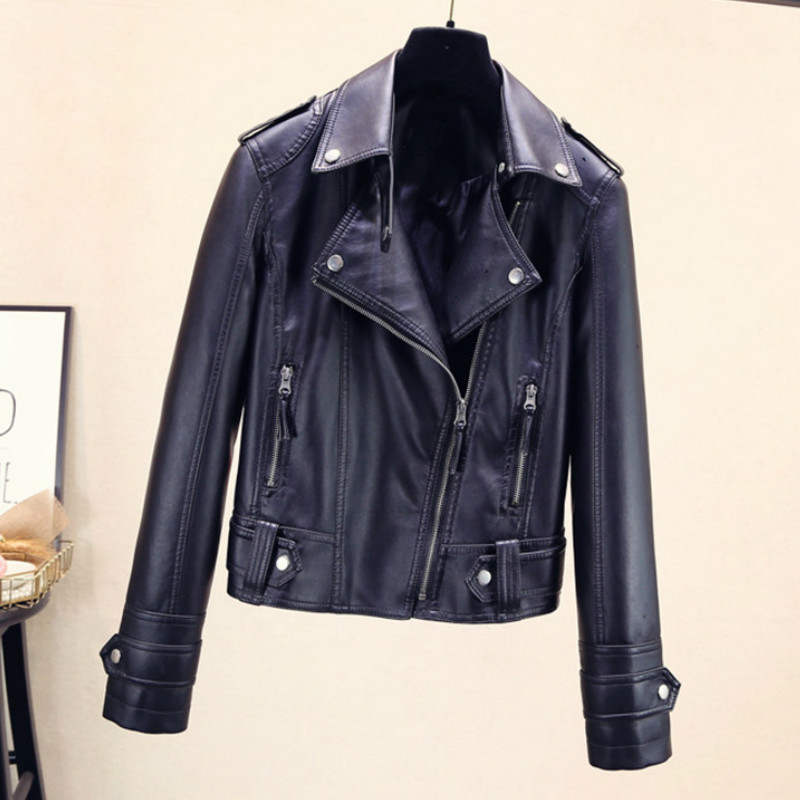 2020 Spring Autumn Zipper Motorcycle Coat Womens Fashion Biker Jackets Women Faux PU Leather Short Jacket, Black
2020 Spring Autumn Zipper Motorcycle Coat Womens Fashion Biker Jackets Women Faux PU Leather Short Jacket, Black