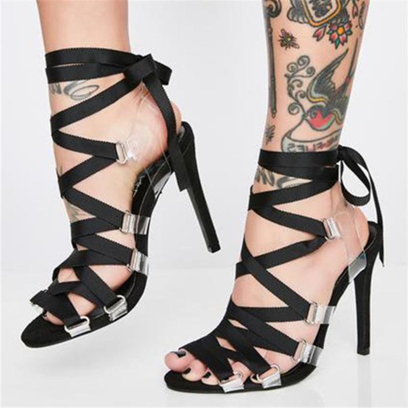 Aiyoway Sexy Women's High Heel Gladiator Sandals Ankle Cross-Strap Summer Outside Plastic Satin Fashion Shoes Large Size, Black
Aiyoway Sexy Women's High Heel Gladiator Sandals Ankle Cross-Strap Summer Outside Plastic Satin Fashion Shoes Large Size, Black