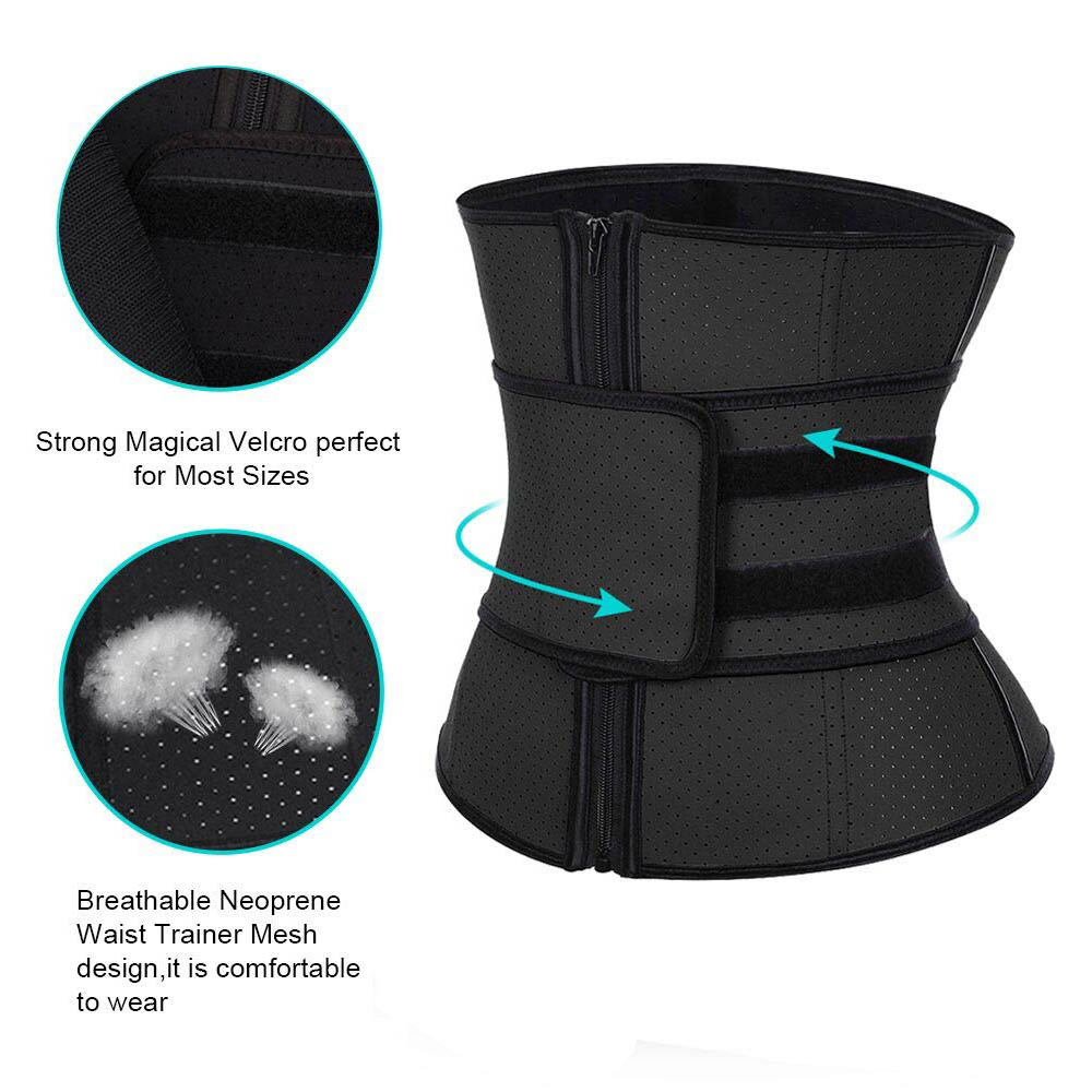 Lover Beauty Waist Trainer Tummy Trimmer Zipper Latex Cincher Fitness Corset Breathable Slimming Abdominal Belt