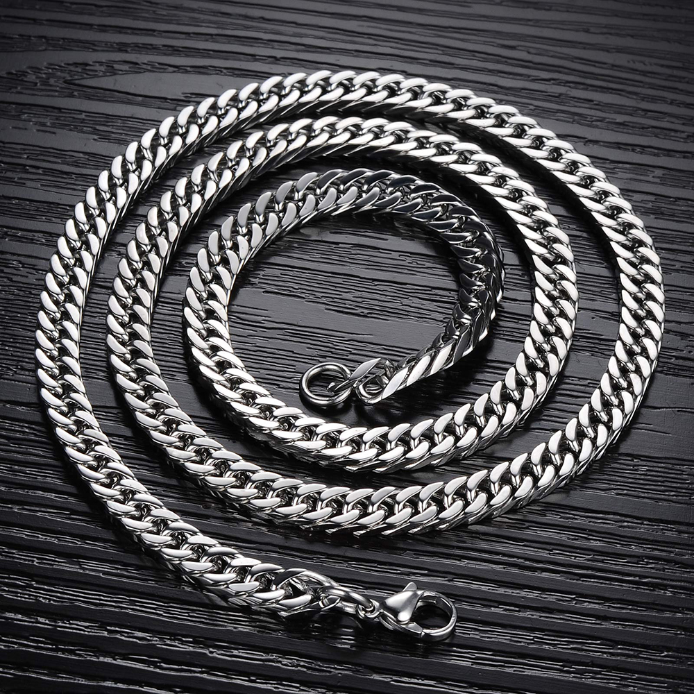 Heavy Thick Titanium Steel Chain Necklace Fashion Cool Men 316L Steel Steel Link Chain Jewelry Accessories