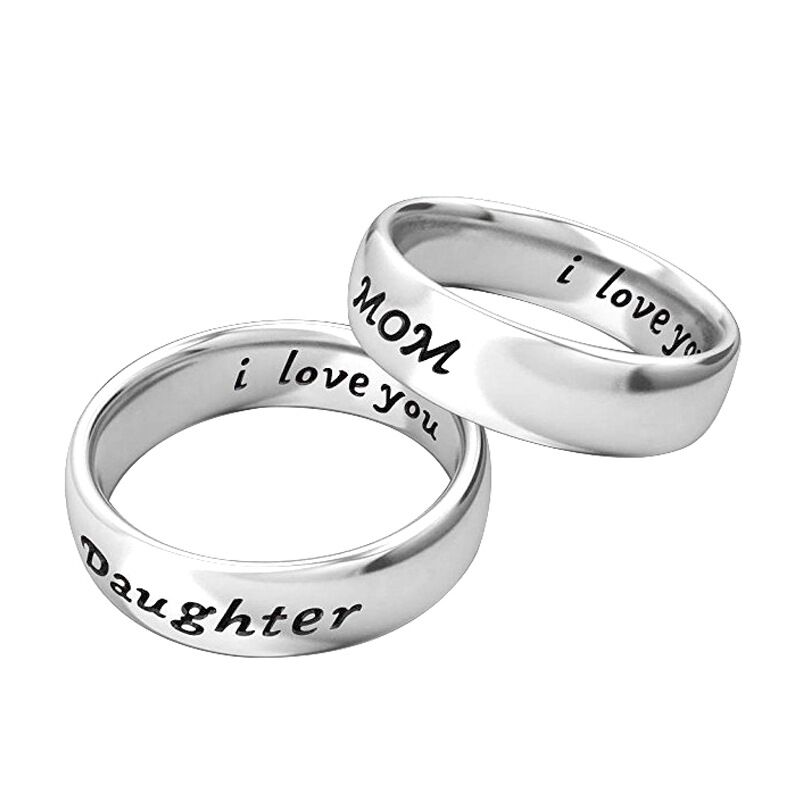 

European and American LOVE family ring I Love You Mom Daughter Son The Gift for Mother Days Stainless Steel Women Ring Free Shipping