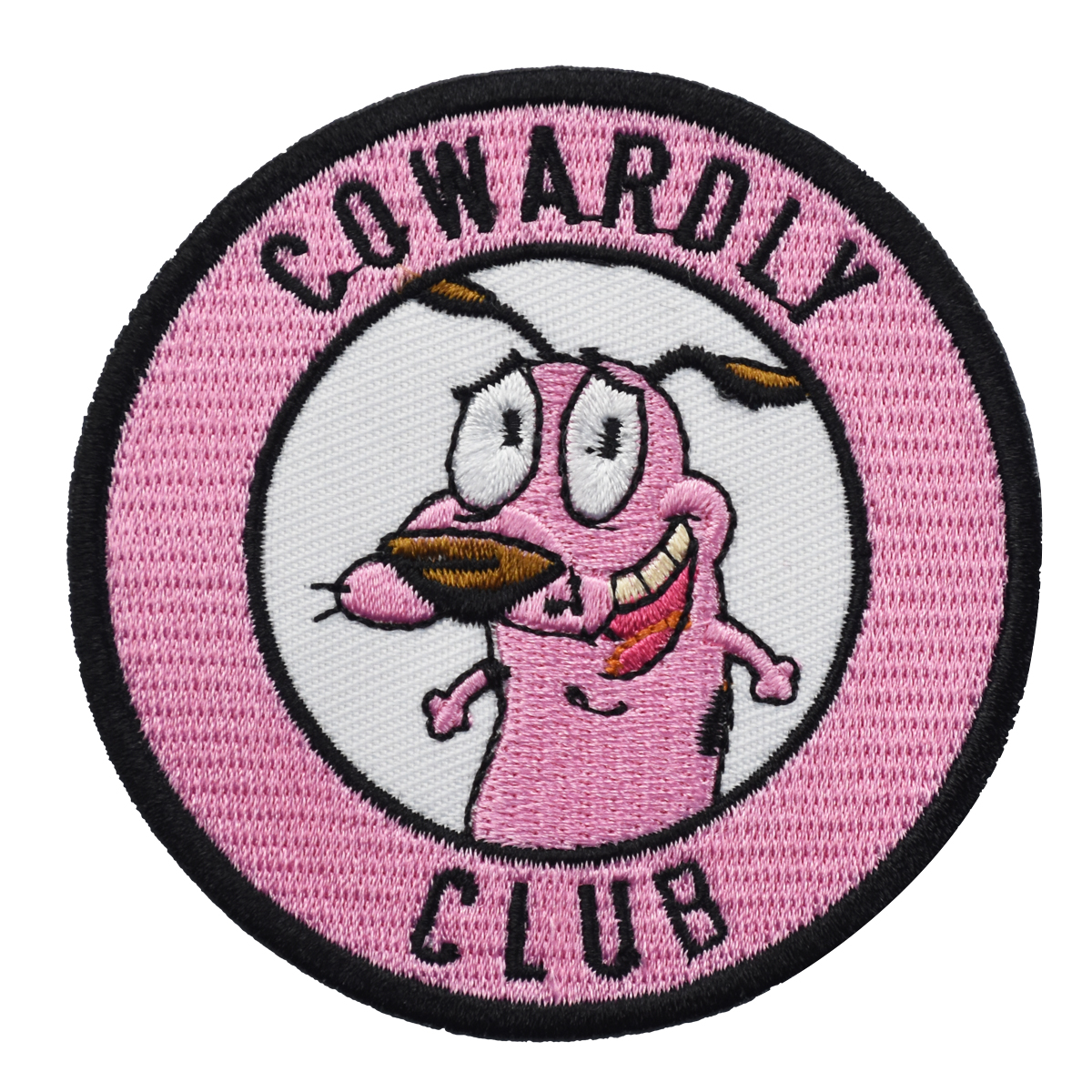 Hot Sell Pink COWARDLY CLUB Dog Embroidery Patches Front Size Iron On Sew On Applique Decoration For Clothing, Black
Hot Sell Pink COWARDLY CLUB Dog Embroidery Patches Front Size Iron On Sew On Applique Decoration For Clothing, Black
