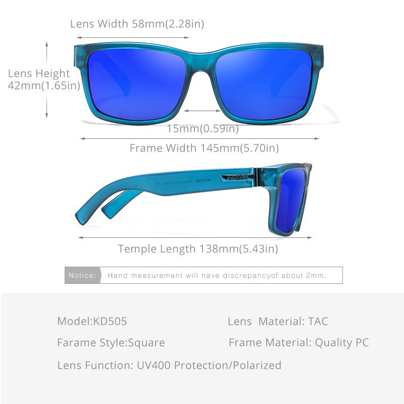 KDEAM Exclusive Sunglasses Polarized for Men and Women Surfing Hiking Sports Sun Glasses New Translucent Blue of KD505 CE CX200706
