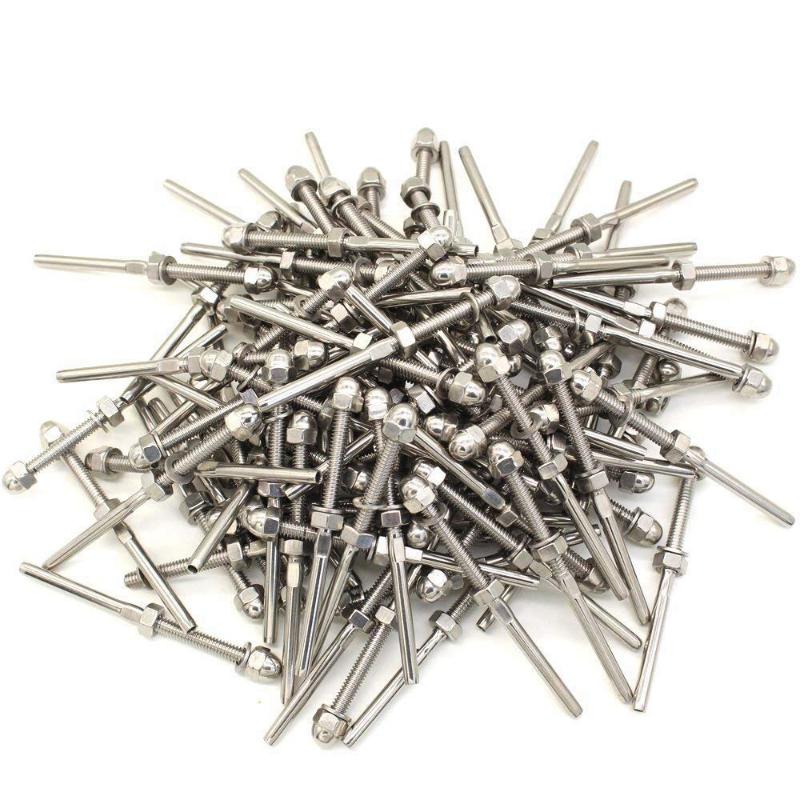 100 Pcs Stainless Steel Handrail Railing Cable Tensioner Threaded Stud End Fitting For 1/8 Inch Cable Wire
100 Pcs Stainless Steel Handrail Railing Cable Tensioner Threaded Stud End Fitting For 1/8 Inch Cable Wire