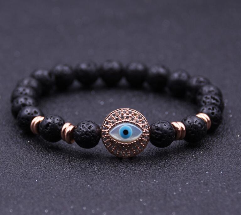 Friedman Lava Volcanic Stone Devil's Eye Bracelet Men's and Women's Essential Oil Diffusion Yoga Couple Jewelry Bracelet