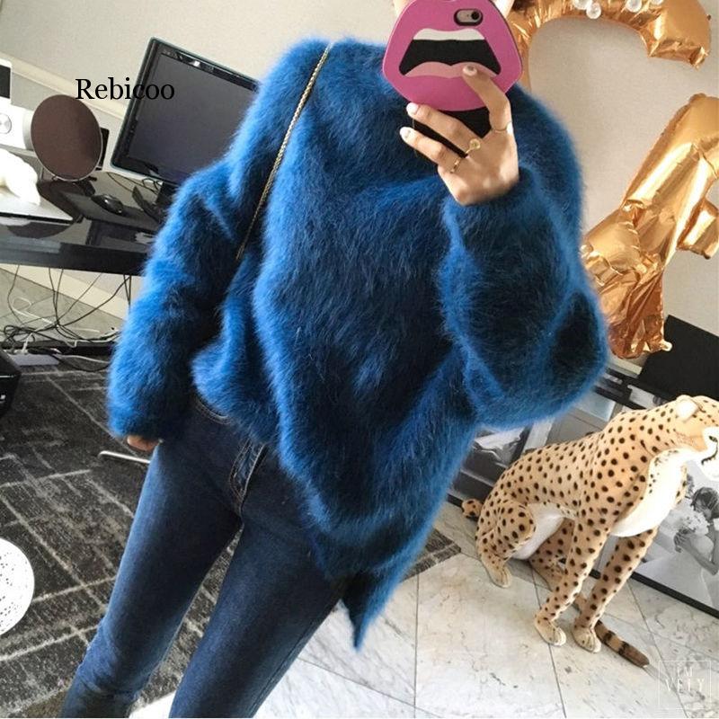 High Quality Pink Blue Thick Mink Cashmere Sweater Women Knitting Pullover Casual Autumn Winter 2020 Loose Jumper Tops
High Quality Pink Blue Thick Mink Cashmere Sweater Women Knitting Pullover Casual Autumn Winter 2020 Loose Jumper Tops
