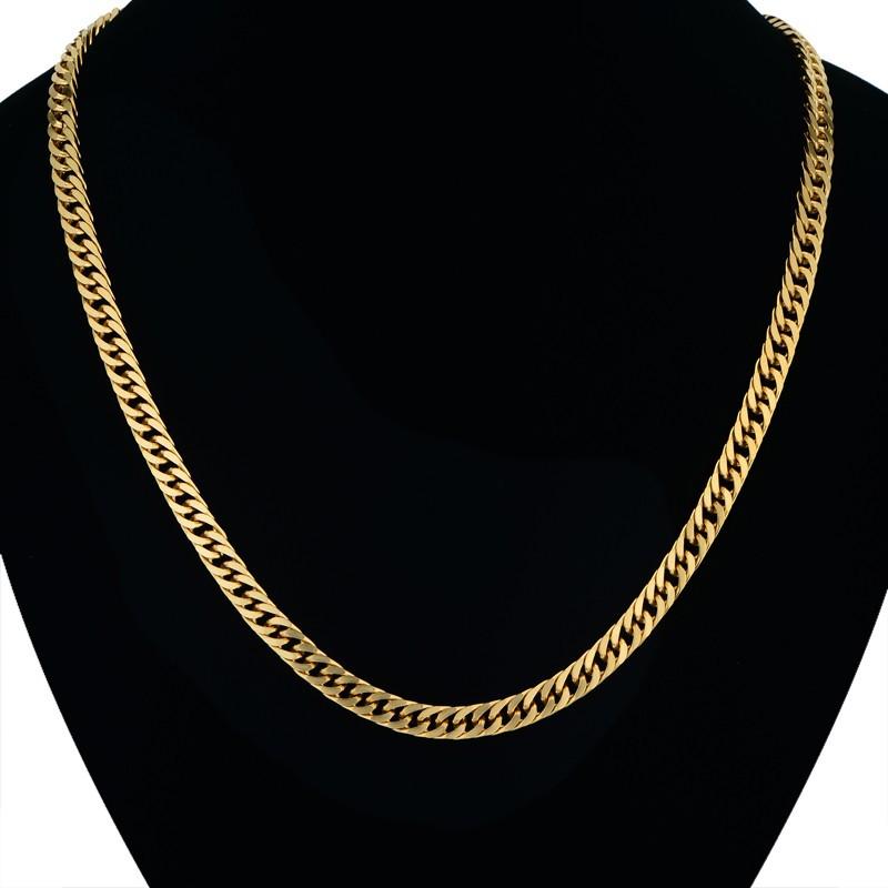 whole saleVintage Long Gold Chain For Men Chain Necklace New Trendy GoldS Color Stainless Steel Thick Bohemian Jewelry Colar Male Necklaces