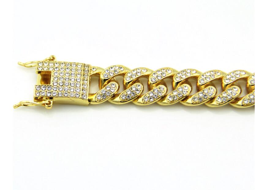 Cuban Chain Bracelet For Mens Tops Quality Hip Hop Bracelets Gold Bracelets Pop Club Accessories Plating Bangle Zircon Chains