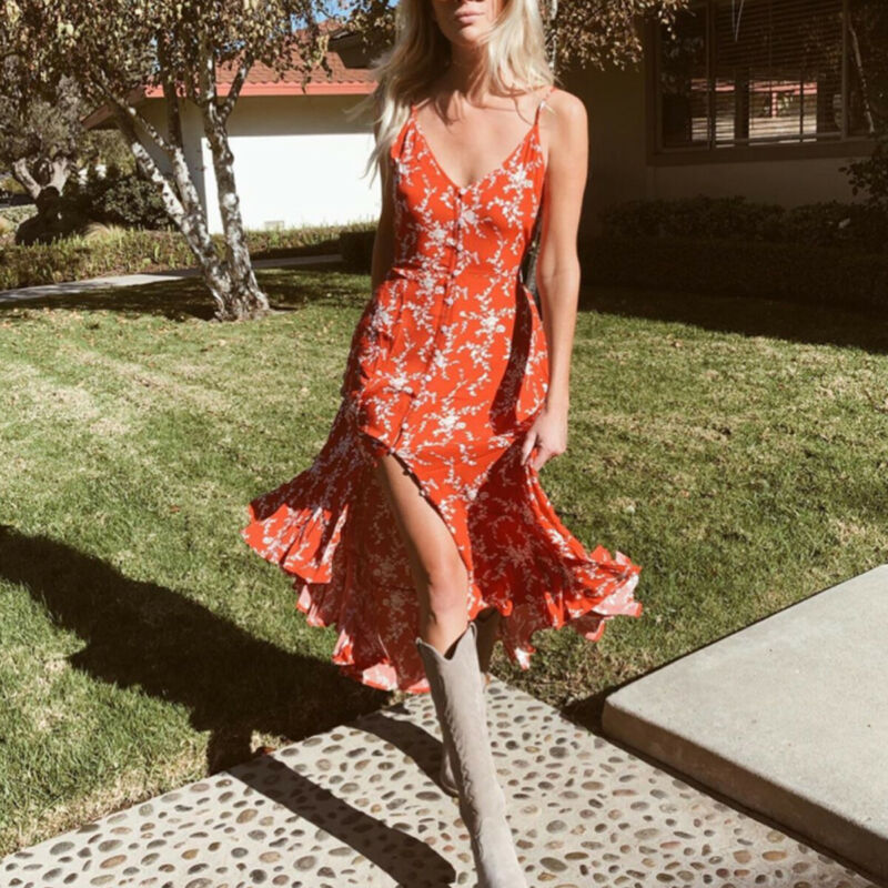 Women' Maxi Boho Dress Floral Summer Beach Dress Floral Evening Party Long Sundress, As photo shows
Women' Maxi Boho Dress Floral Summer Beach Dress Floral Evening Party Long Sundress, As photo shows