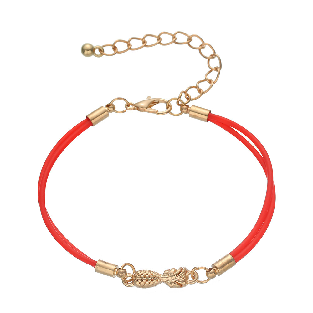 Concise Alloy Fruits Pineapple Bracelet Multicolor