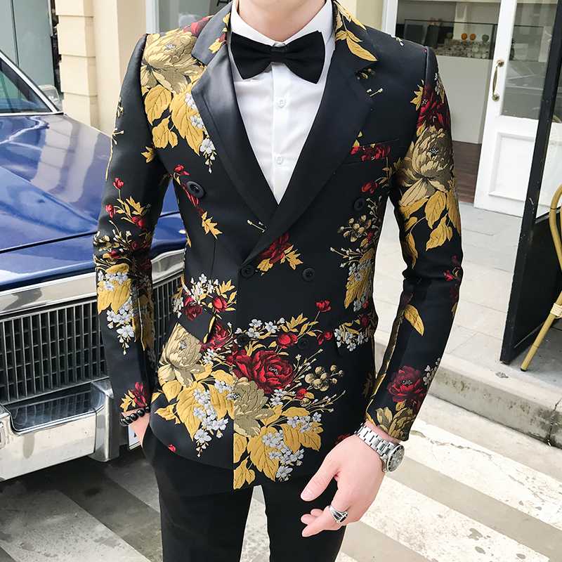 Wedding Men Blazers Business Casual Slim Double Breasted Printed Suit Jacket Mens Stage Dress Coat Streetwear Social Ropa Hombre, White
Wedding Men Blazers Business Casual Slim Double Breasted Printed Suit Jacket Mens Stage Dress Coat Streetwear Social Ropa Hombre, White