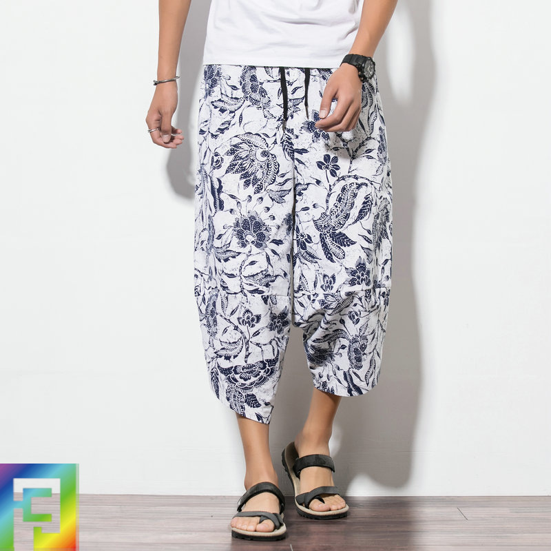 Men's Linen Pants Cropped Pants Elephant Printed Wide-leg Bloomers Large Size Men's Summer Casual Hip-hop Harem, 07
Men's Linen Pants Cropped Pants Elephant Printed Wide-leg Bloomers Large Size Men's Summer Casual Hip-hop Harem, 07