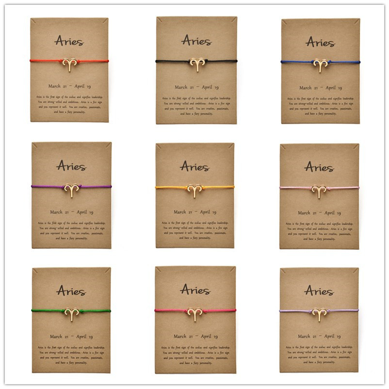 Fashion Jewelry 12 Constellation Zodiac Aries Lucky Rope Bracelet Bangles For Women Men Birthday Gift
Fashion Jewelry 12 Constellation Zodiac Aries Lucky Rope Bracelet Bangles For Women Men Birthday Gift