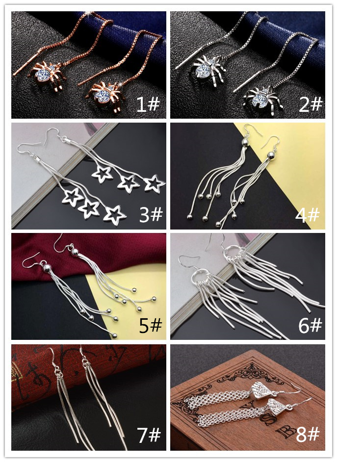 fashion 925 silver sterling earrings tassel earrings 8 styles designer luxury earring for options silver plated model no.NE920
fashion 925 silver sterling earrings tassel earrings 8 styles designer luxury earring for options silver plated model no.NE920