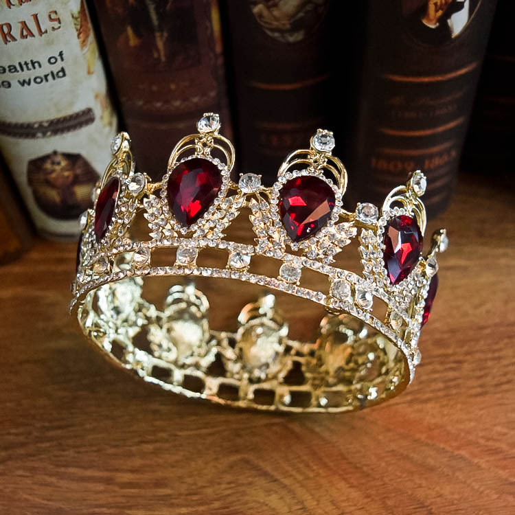 Queen Cycle Crown Diamond Ladies Jewelry Diamond Crowns Bride Wedding Accessories Round Crown European Style Retro Palace Crown