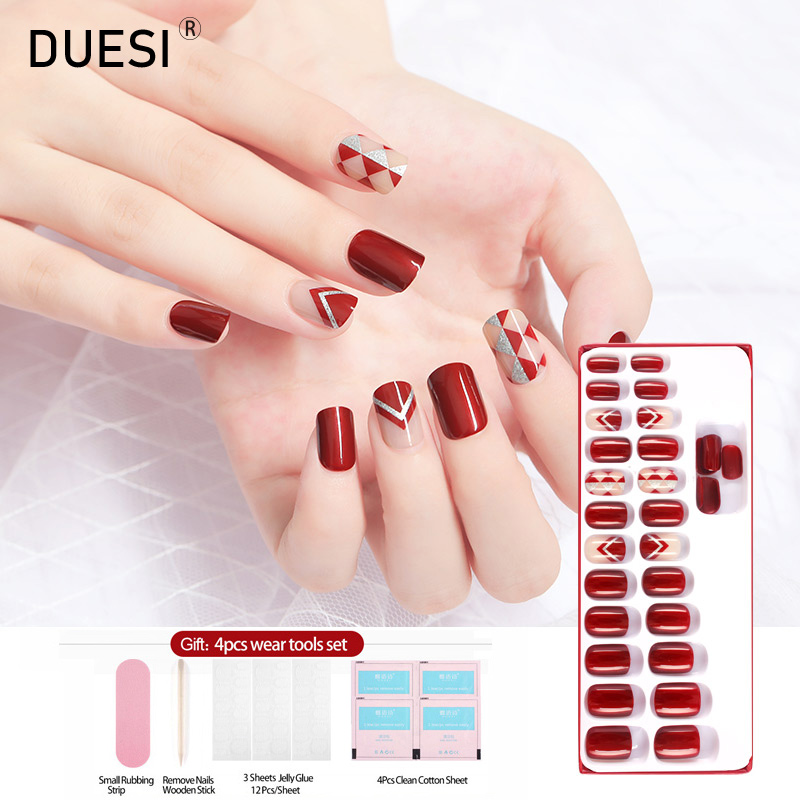 DUESI 24Pcs/30Pcs/Set Red Pink False Nails Shiny Rhinestone Wedding Press On Fake Nails With Glue Bride Art Tips Full Cover, M03
DUESI 24Pcs/30Pcs/Set Red Pink False Nails Shiny Rhinestone Wedding Press On Fake Nails With Glue Bride Art Tips Full Cover, M03