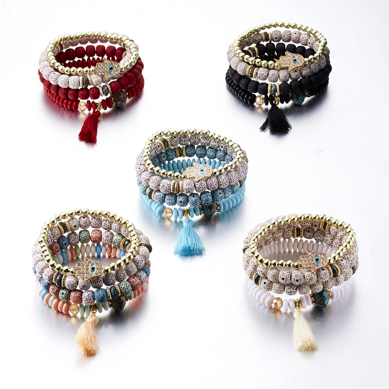 4pcs/Set Bohemian Women Hand of Fatima beaded Bracelet Femme Jewelry Tassel Charm Stone Crystal Vintage Pulseiras Bangles Set
4pcs/Set Bohemian Women Hand of Fatima beaded Bracelet Femme Jewelry Tassel Charm Stone Crystal Vintage Pulseiras Bangles Set