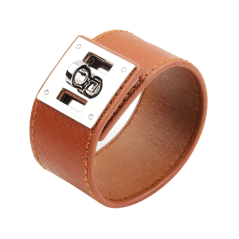 New Brand Wide Leather Bracelets Women Fashion Metal Buckle Big Wrap Charm Bracelet Cuffs Leopard Girls Bangles Party Jewelry Gifts, Golden;silver
New Brand Wide Leather Bracelets Women Fashion Metal Buckle Big Wrap Charm Bracelet Cuffs Leopard Girls Bangles Party Jewelry Gifts, Golden;silver