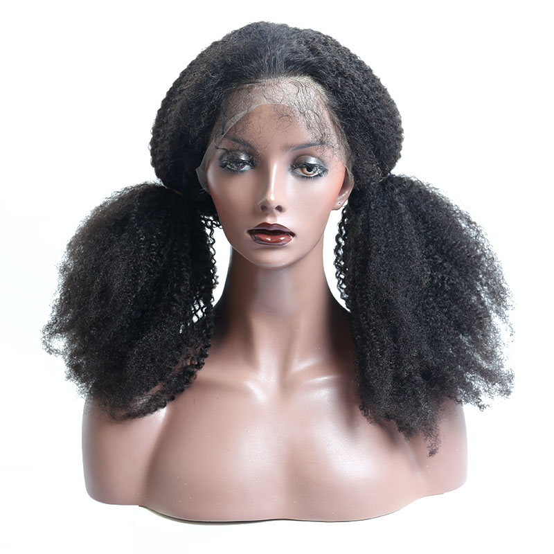 Diva1 Afro Kinky Curly human hair wig 130% density Brazilian Lace front Wigs Pre Plucked With Baby Virgin 12inch