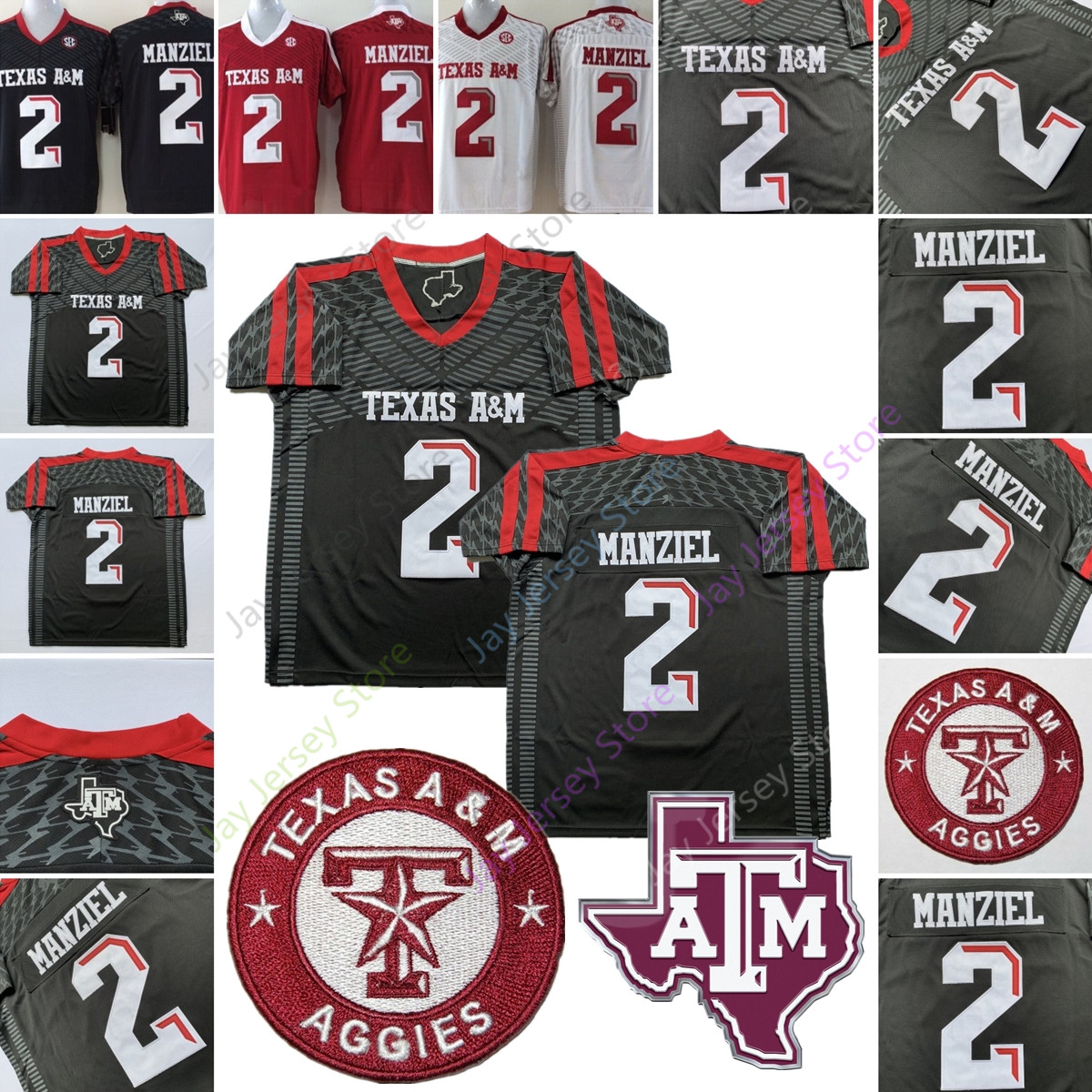Johnny Manziel College Jersey NCAA Texas A&M Aggies Football Jerseys Home Away Black Red White Men Size S M XL 2XL 3XL
Johnny Manziel College Jersey NCAA Texas A&M Aggies Football Jerseys Home Away Black Red White Men Size S M XL 2XL 3XL