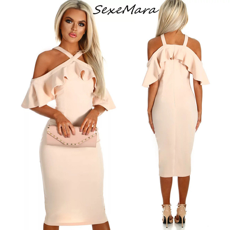 Summer 2019 Off Shoulder Ruffles Sexy Women Dress Casual Spaghetii Strap Midi Party Dress, Beige
Summer 2019 Off Shoulder Ruffles Sexy Women Dress Casual Spaghetii Strap Midi Party Dress, Beige
