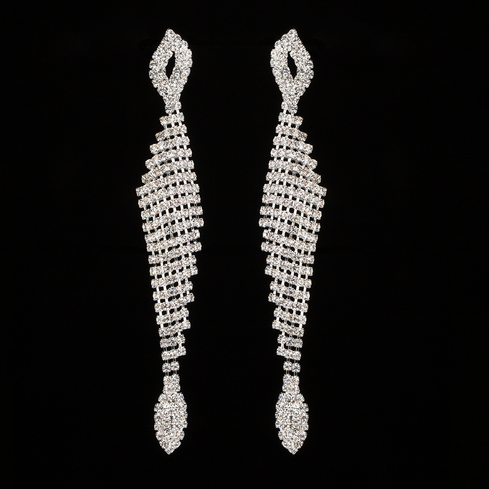 Ear Nail Competitive Products Zircon Long Fund Drip Earrings Banquet Bride Fund
