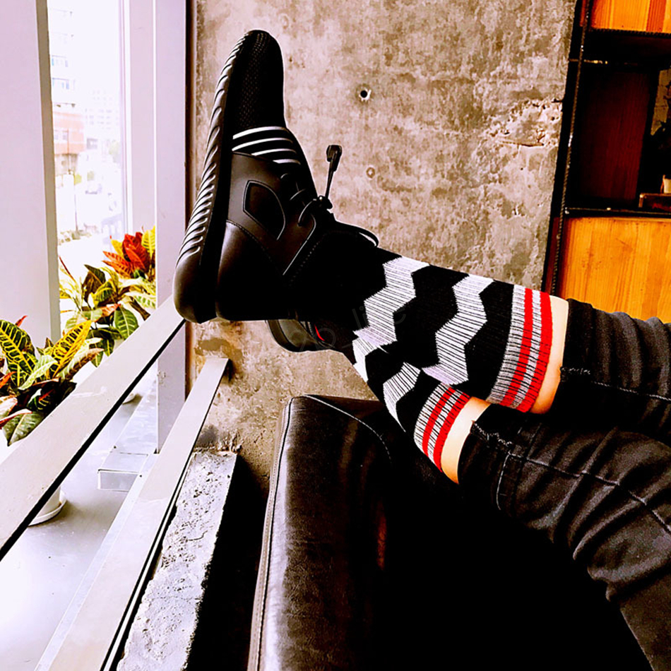 Fashion-Mid socks striped dot colorful sport outdoor Diamond European Fund Funny Happy Cotton PULL Directly Plate Motion Socks