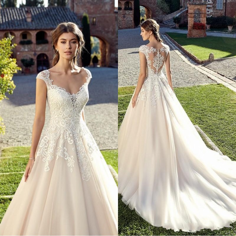 2020 Vintage Lace A Line Wedding Dresses Applique V Neck Floor Length Wedding Dress Bridal Gowns robes de mariée vestido de novia BC1094, Champagne
2020 Vintage Lace A Line Wedding Dresses Applique V Neck Floor Length Wedding Dress Bridal Gowns robes de mariée vestido de novia BC1094, Champagne