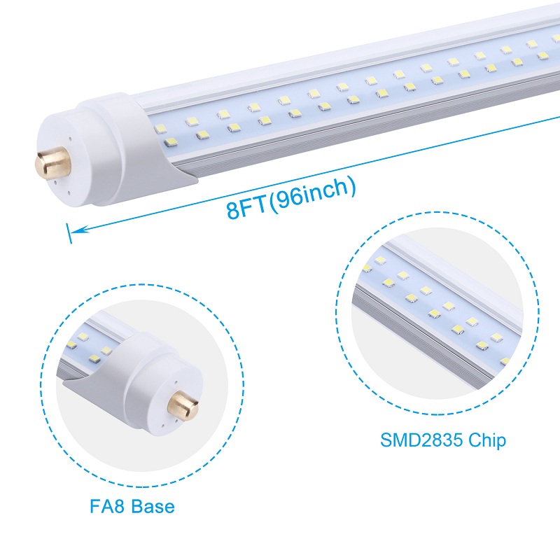 LED Tube Lights 8FT T8 FA8 LED Light 8 FT 8Feet 45W Single Pin 4500LM Fluorescent Light Fixtures 2.4M Bulbs Lamp AC85-265V