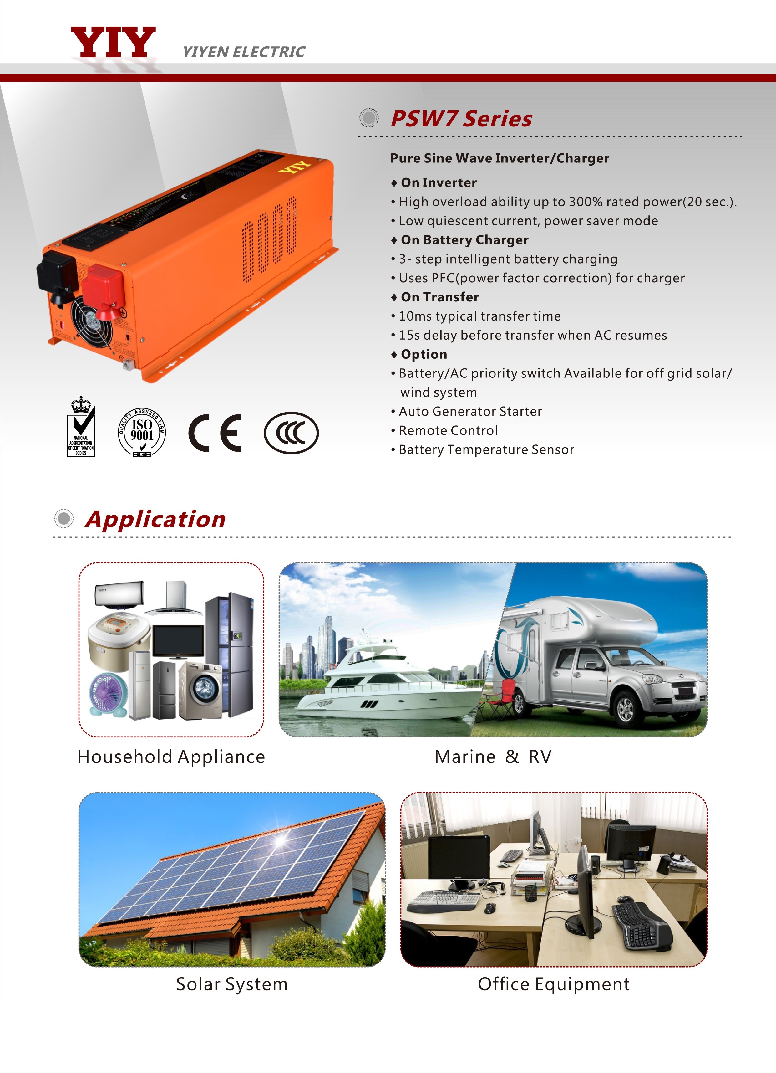 Solar Inverter Battery Charger LED 3-6KW DC24/48V AC120-240V Split Phase Dual Output Pure Sine Wave Power Inverter AC-DC Transform Off-grid Hybrid PV 