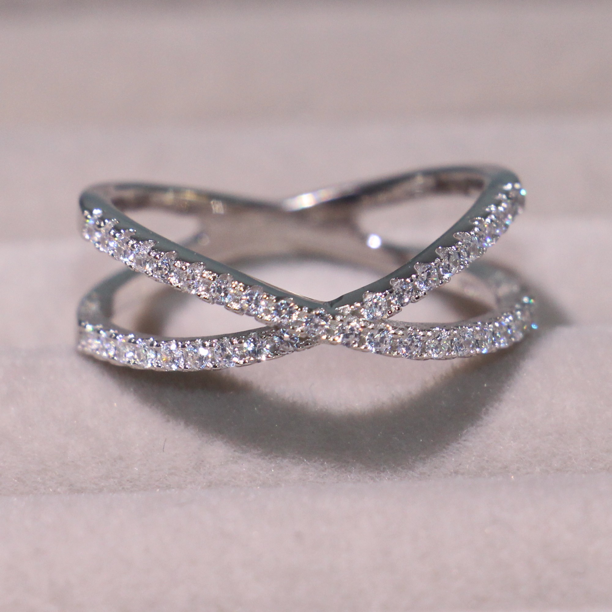 Sterg 5A Cubic Zirconia Eternity Ring Set: Handmade Fashion Jewelry, Real Sier Wedding Engagement Band