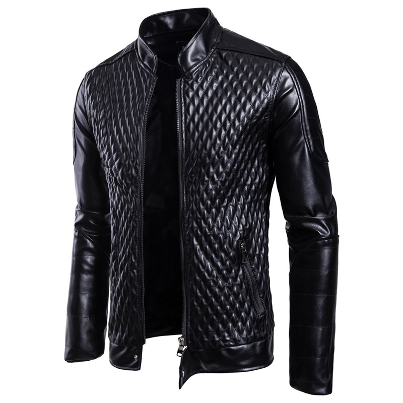Fashion men leather jacket Spring autumn Casual PU coat mens motorcycle leather jacket New Male Solid color slim outerwear S-3XL T190903