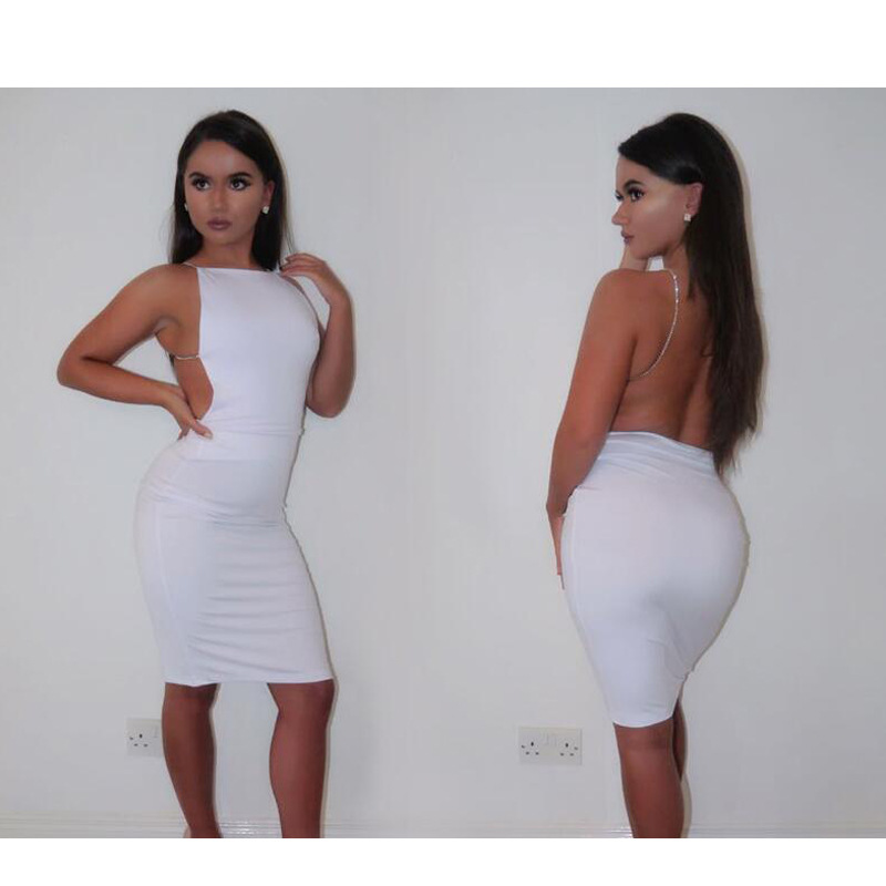 Hot sale sexy dress 2 color solid black white summer dresses slash neck sequin chain knee length bodycon backless dress free shipping
Hot sale sexy dress 2 color solid black white summer dresses slash neck sequin chain knee length bodycon backless dress free shipping