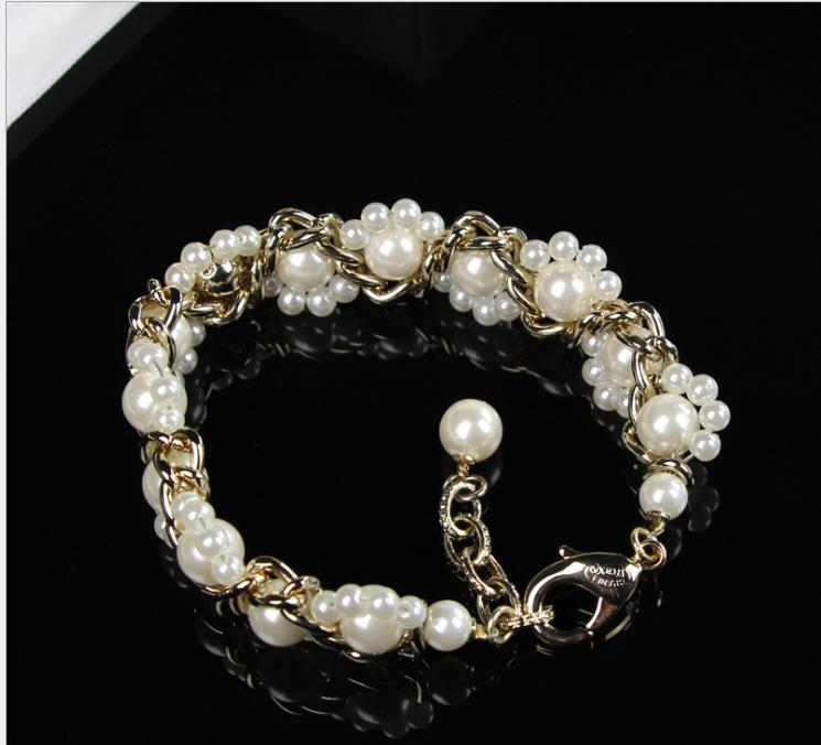 Korean Pearl Bracelet Fashion size pearl woven bracelet Jewelry