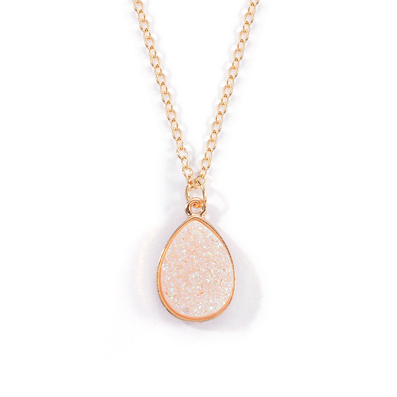 Ms. Simple Droplet Pendant Crystal Fashion Stainless Steel Valentine's Day Birthday Easter Gift Necklace