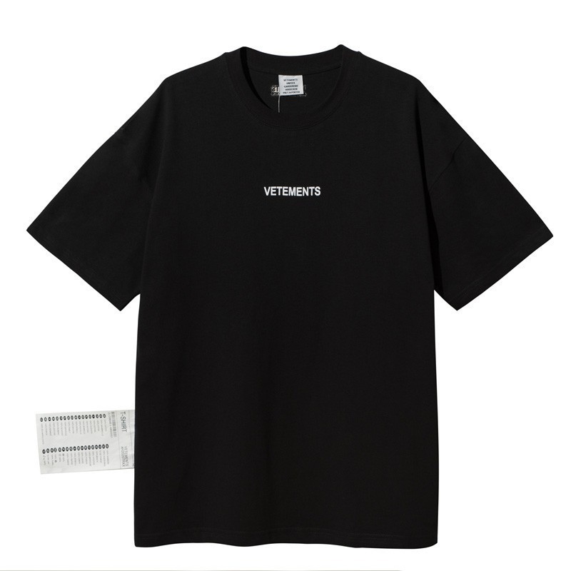 Fashion- Vetements Letter Embroidery Fashion Tee Super large standard Casual Simple Summer Breathable Tee Men Women Short Sleeve HFSSTX004