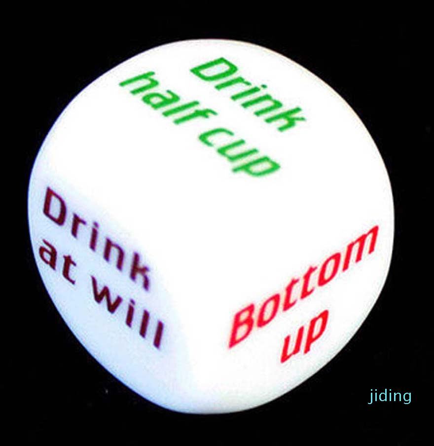 wholeParty Drink Decider Dice Games Pub Bar Fun Die Toy Gift KTV Bar Game Drinking Dice 25cm 100pcs